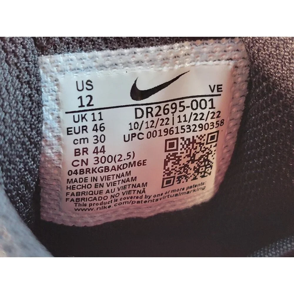 Nike Run Swift 3 Black University Red White Shoes Sneakers Mens 12 DR2695-001 - Picture 7 of 10